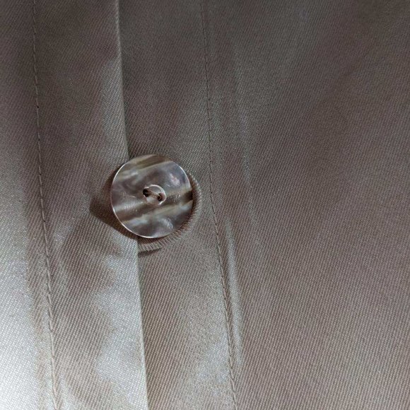 Lustrous Chic Swing Coat Light Jacket A-line shape, Pointed Collar, Tan - Picture 15 of 15